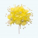 3"  Silk Flower with Pearl 6X12 | Yellow